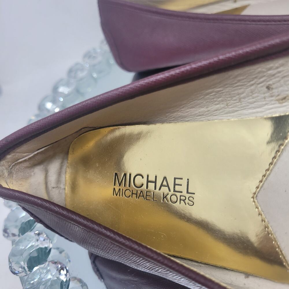 Michael Kors FULTON MOC Shoes Slip On Ballet Shoes Flats Sz 8.5 Burgundy Wine - Picture 4 of 8
